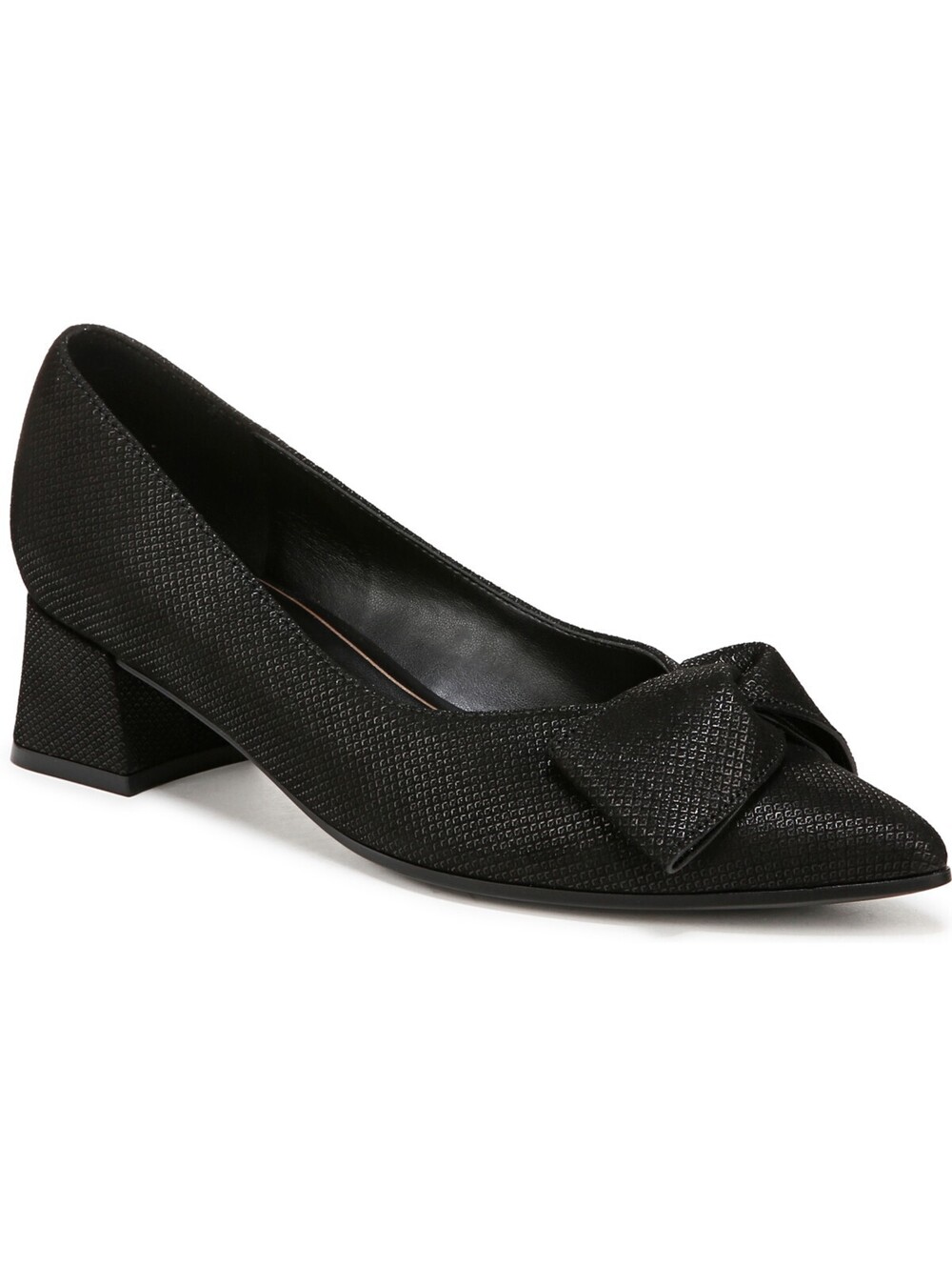Naturalizer Women Shoes Mavis Mid-Heel Pumps BlackMetallic Suede 9.5W